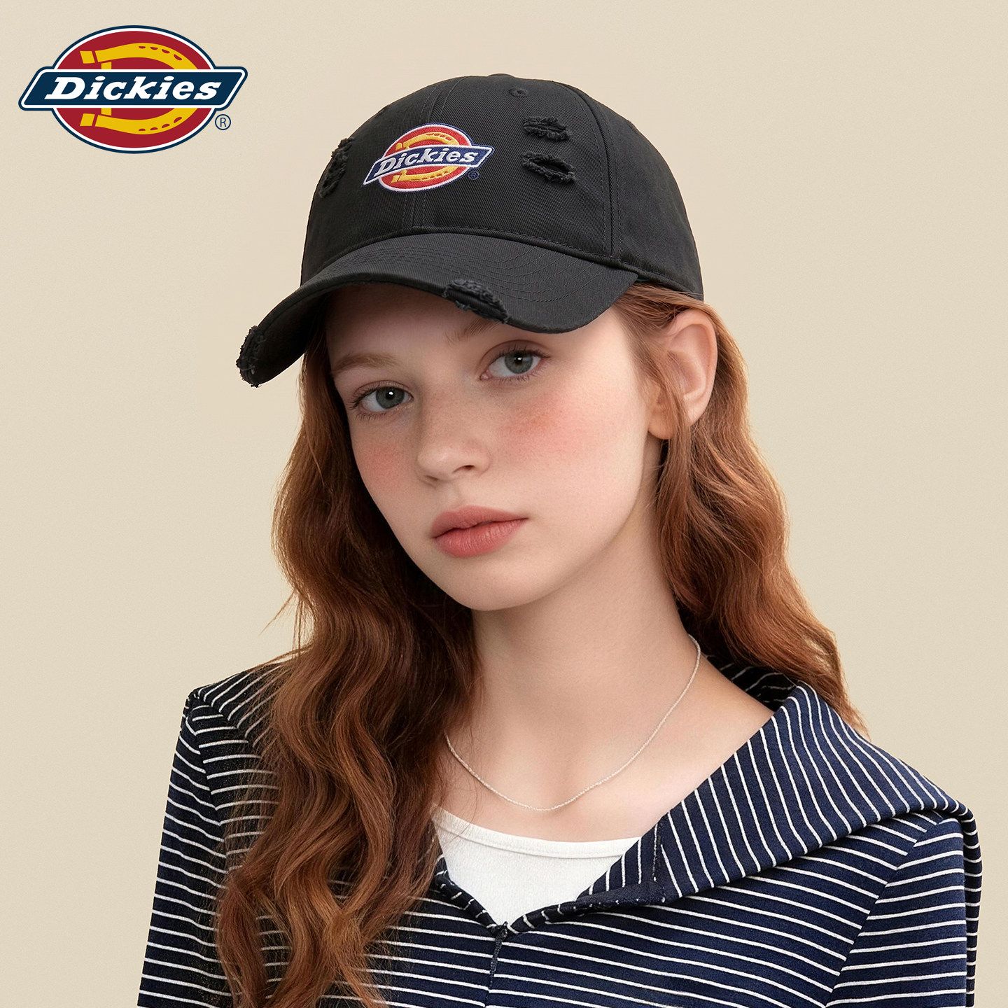 Baseball Cap Structured - หมวกเบสบอลป้องกันแสงแดดปักลายแบบนุ่มสำหรับทุกเพศ Dickies, หมวกกันแดดสไตล์ลำลองแบบอเมริกันสำหรับฤดูร้อน