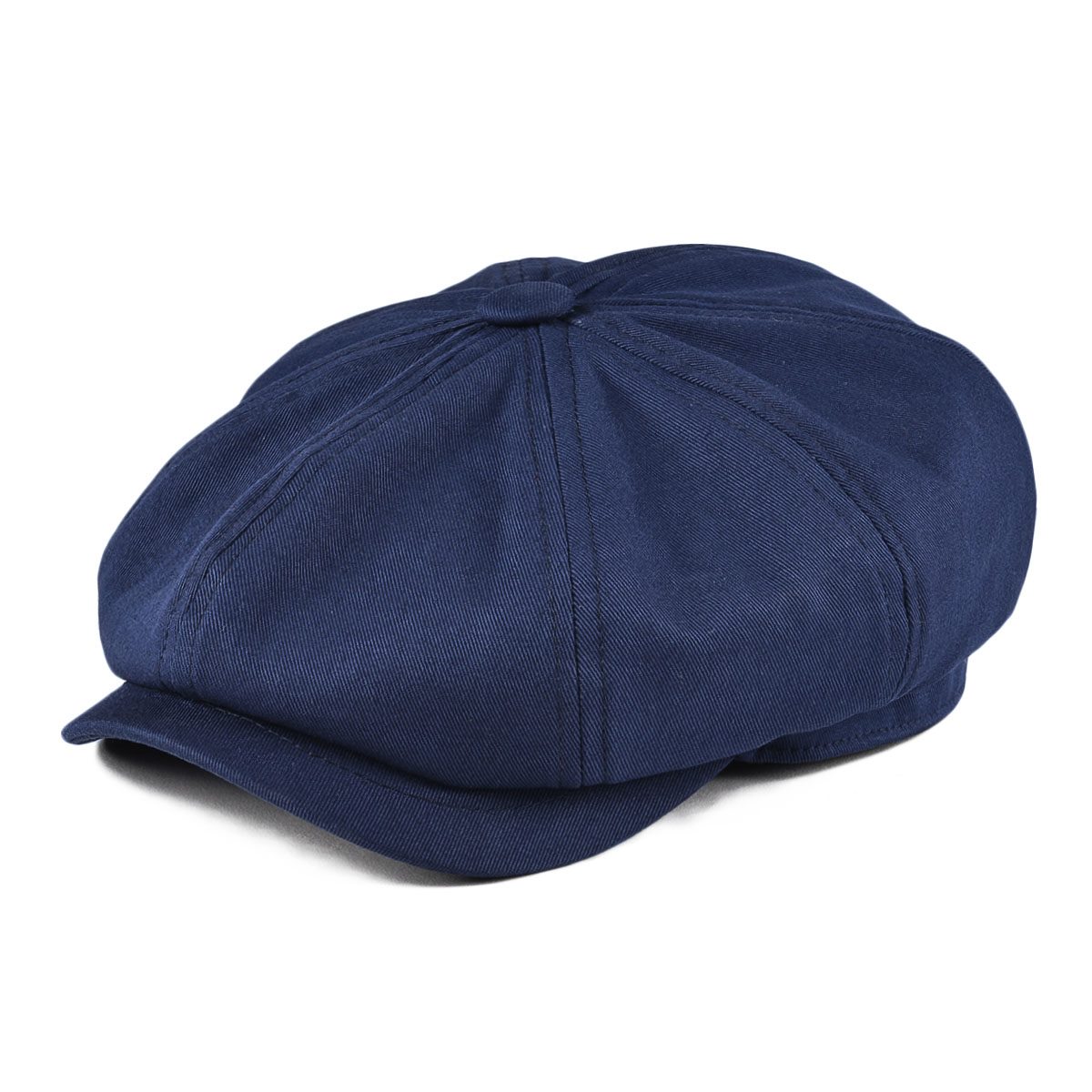 Dad Hat Cotton - หมวกแก๊ปทรงนิวส์บอยสำหรับผู้ชาย ผ้าทวิลคอตตอน 8 แผง ทรงแบน สไตล์ไอวี่