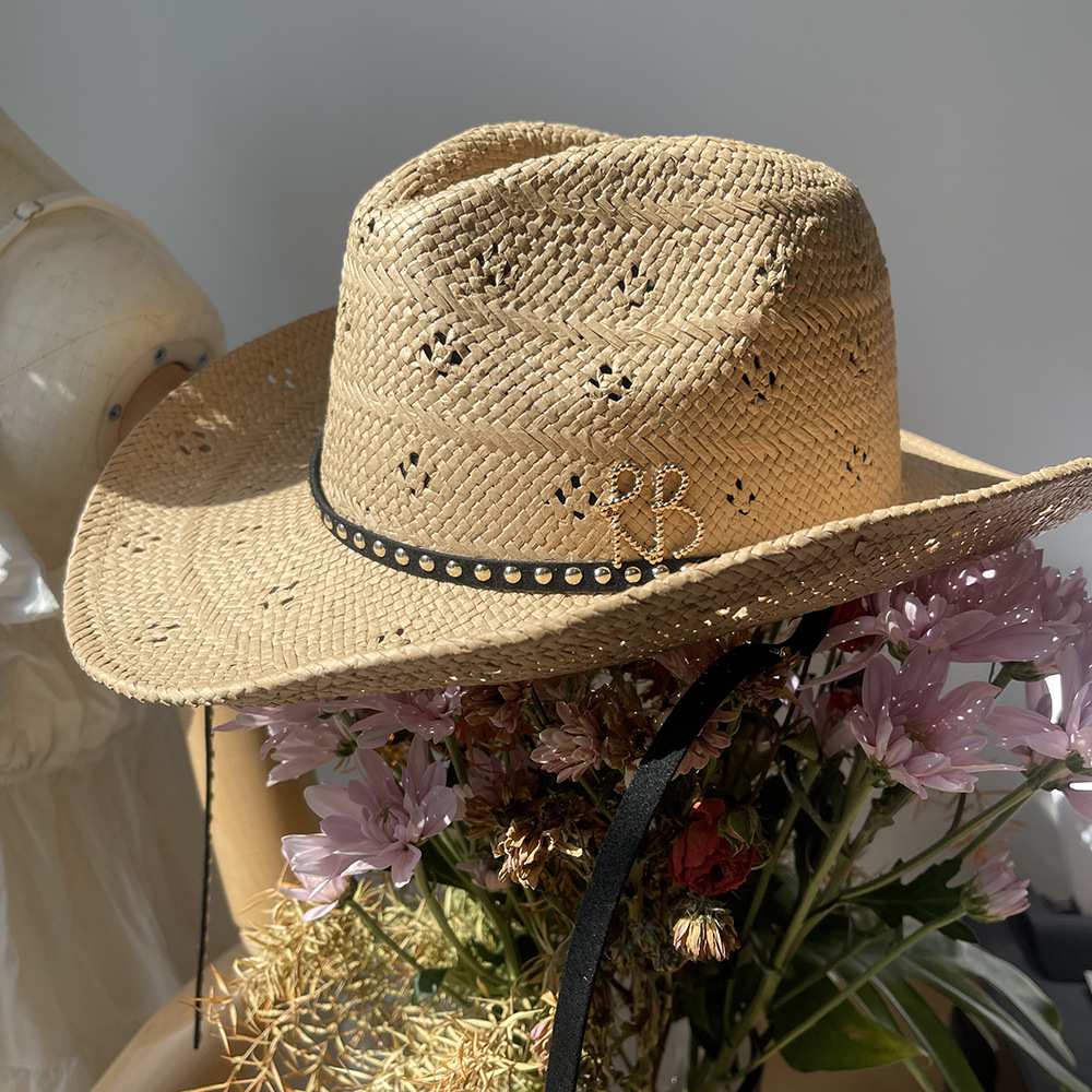 หมวกคาวบอยปีกกว้างแบบใหม่ ดีไซ - Cowboy Hat Straw บทวิจารณ์และราคา