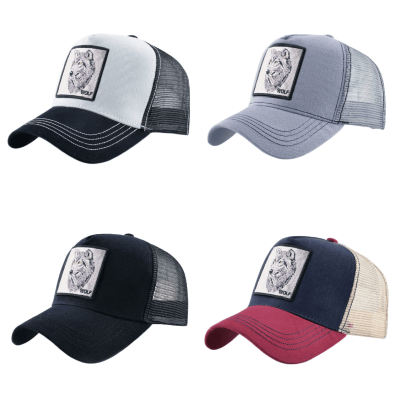 หมวกแก๊ปปักลายหมาป่า ตาข่าย ระ - Trucker Cap Mesh บทวิจารณ์และราคา