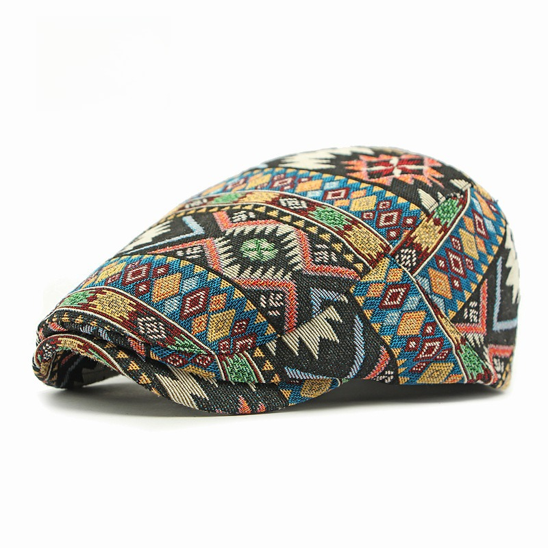 หมวกแก๊ปทรงแบนลายเรขาคณิตสไตล์ - Newsboy Cap Ivy บทวิจารณ์และราคา