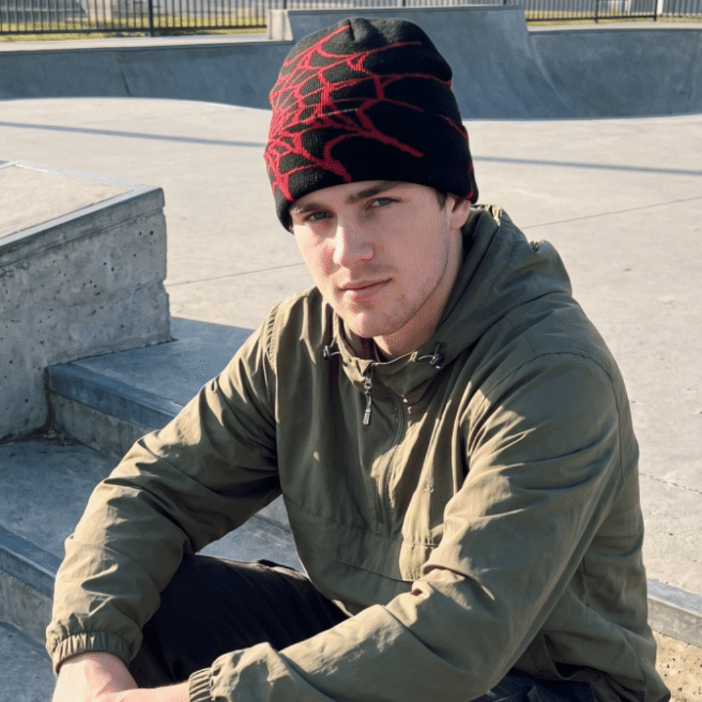 หมวกบีนนี่ลายใยแมงมุมสไตล์กอธิ - Beanie Cuffed Knit บทวิจารณ์และราคา