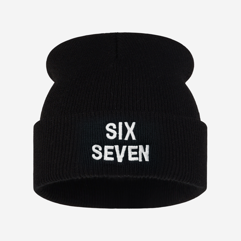หมวกบีนนี่ถักปักลายตัวอักษร SI - Beanie Cuffed Knit บทวิจารณ์และราคา