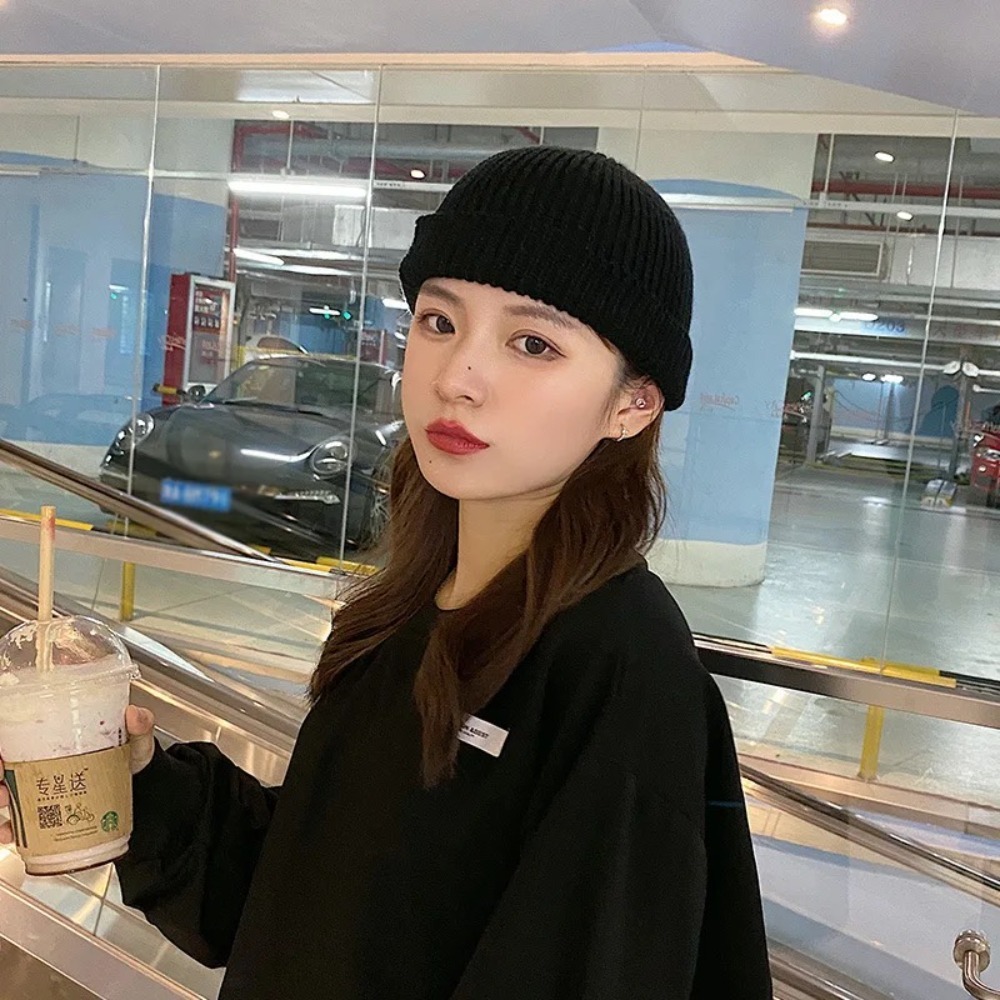 หมวกบีนนี่แบบมีขอบพับสำหรับฤดู - Beanie Cuffed Knit บทวิจารณ์และราคา