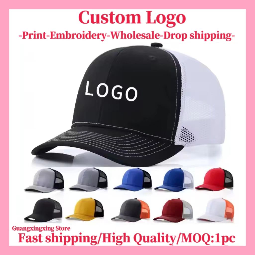 ที่กําหนดเองปักโลโก้หมวกผู้ชาย - Trucker Cap Mesh บทวิจารณ์และราคา